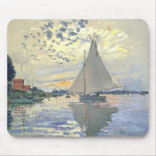 Claude Monet - Sailboat At Le Petit Gennevilliers Mouse Mat