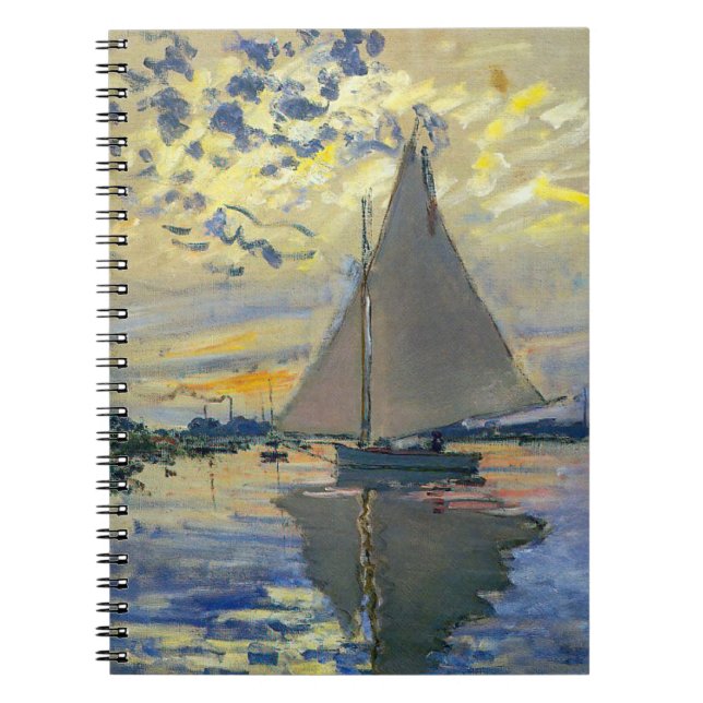 Claude Monet - Sailboat at Le Petit-Gennevilliers Notebook (Front)
