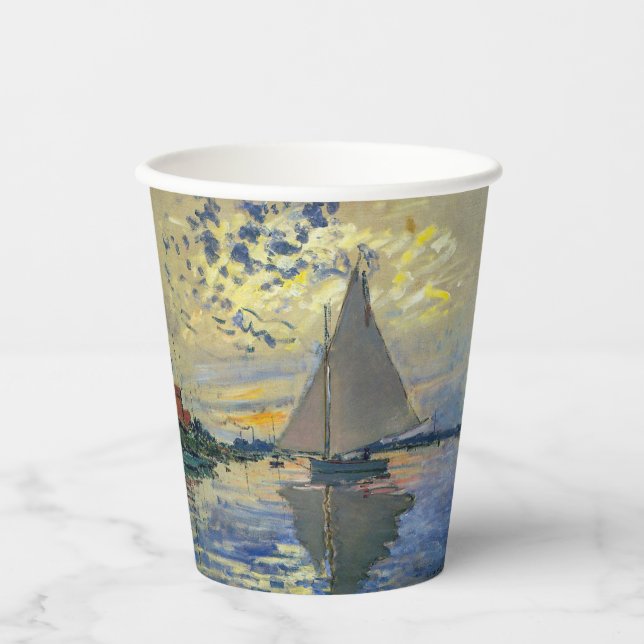 Claude Monet - Sailboat at Le Petit-Gennevilliers Paper Cups (Front)