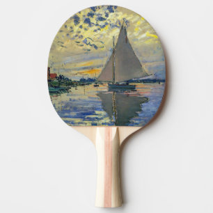 Claude Monet - Sailboat at Le Petit-Gennevilliers Ping Pong Paddle