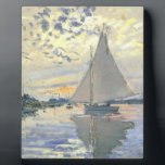 Claude Monet - Sailboat At Le Petit Gennevilliers Plaque<br><div class="desc">Claude Monet - Sailboat At Le Petit Gennevilliers</div>