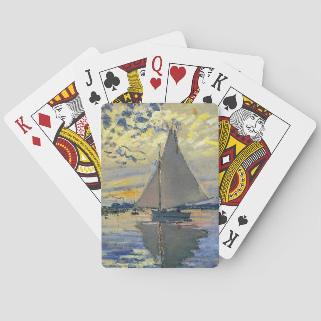 Claude Monet - Sailboat at Le Petit-Gennevilliers Playing Cards (Back)