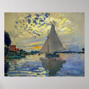 Claude Monet - Sailboat at Le Petit-Gennevilliers Poster