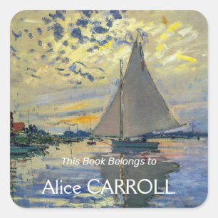 Claude Monet - Sailboat at Le Petit-Gennevilliers Square Sticker