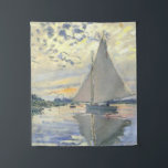 Claude Monet - Sailboat At Le Petit Gennevilliers Tapestry<br><div class="desc">Claude Monet - Sailboat At Le Petit Gennevilliers</div>