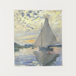 Claude Monet - Sailboat At Le Petit Gennevilliers Tapestry
