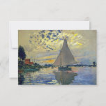 Claude Monet - Sailboat at Le Petit-Gennevilliers Thank You Card<br><div class="desc">Sailboat at Le Petit-Gennevilliers / Voilier au Petit-Gennevilliers - Claude Monet,  1874</div>