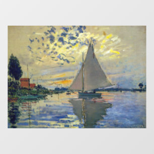 Claude Monet - Sailboat at Le Petit-Gennevilliers  Window Cling