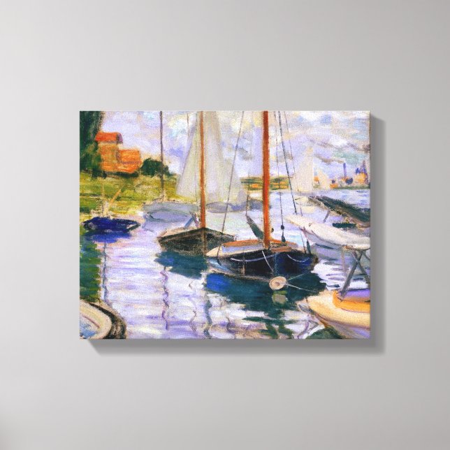 Claude Monet - Sailboats on the Seine Canvas Print (Front)