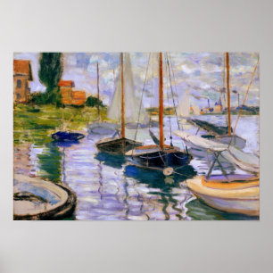 Claude Monet - Sailboats on the Seine Poster