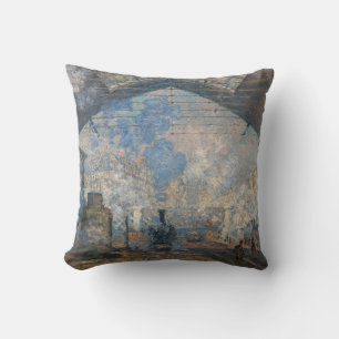 Claude Monet - Saint-Lazare Station exterior view Cushion