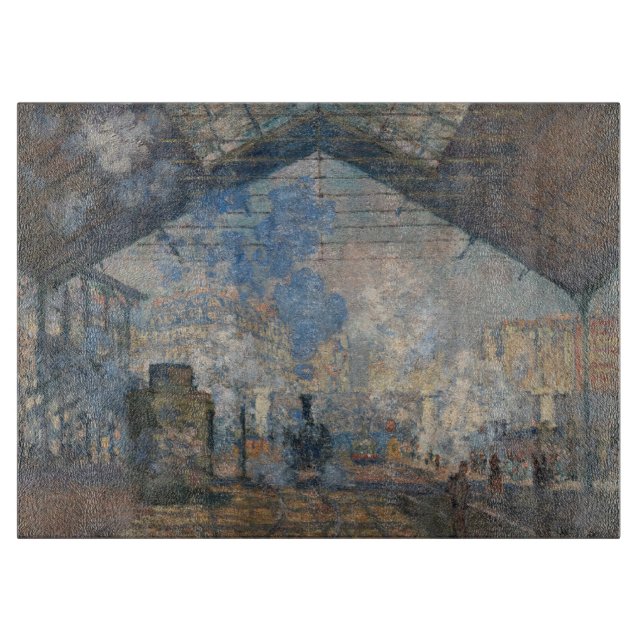 Claude Monet - Saint-Lazare Station exterior view Cutting Board (Front)