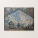 Claude Monet - Saint-Lazare Station exterior view Jigsaw Puzzle<br><div class="desc">Saint-Lazare Station / La Gare Saint-Lazare by Claude Monet in 1877</div>