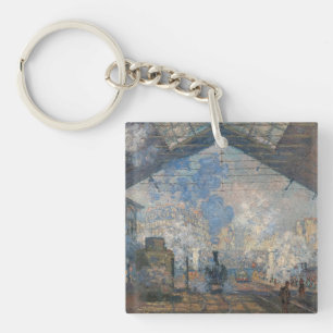 Claude Monet - Saint-Lazare Station exterior view Key Ring