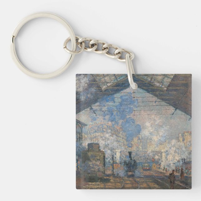 Claude Monet - Saint-Lazare Station exterior view Key Ring (Front)