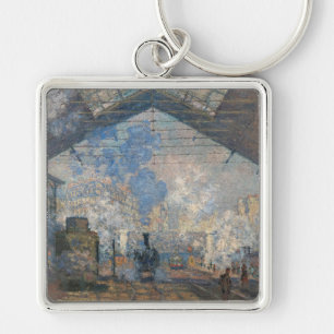 Claude Monet - Saint-Lazare Station exterior view Key Ring
