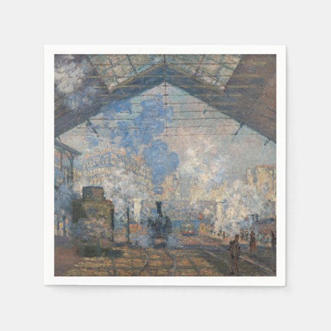 Claude Monet - Saint-Lazare Station exterior view Napkin (Front)