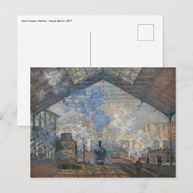 Claude Monet - Saint-Lazare Station exterior view Postcard (Front/Back)