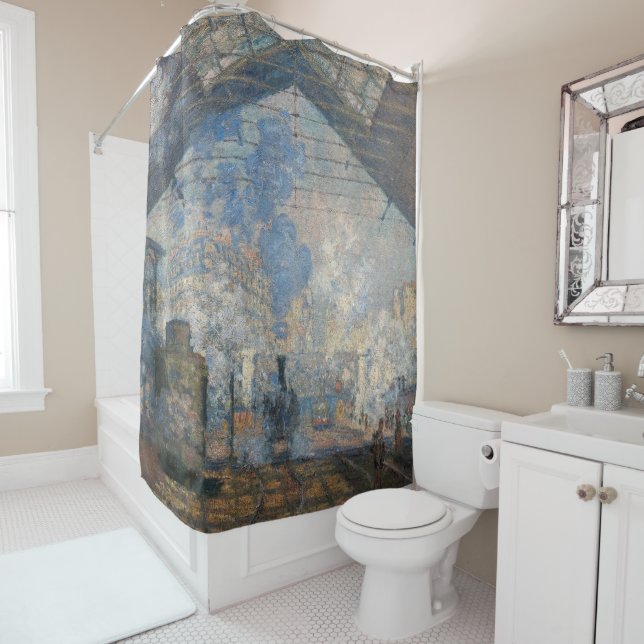 Claude Monet - Saint-Lazare Station exterior view Shower Curtain (In Situ)
