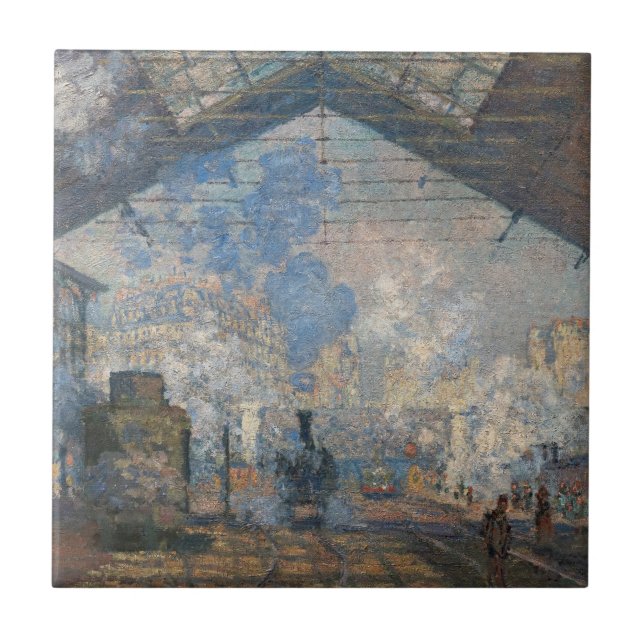 Claude Monet - Saint-Lazare Station exterior view Tile (Front)
