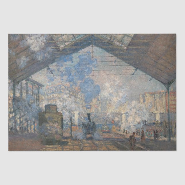 Claude Monet - Saint-Lazare Station exterior view Tissue Paper (Front)