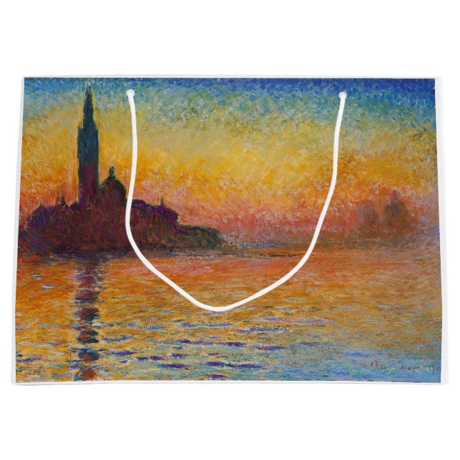 Claude Monet - San Giorgio Maggiore at Dusk Large Gift Bag (Front)
