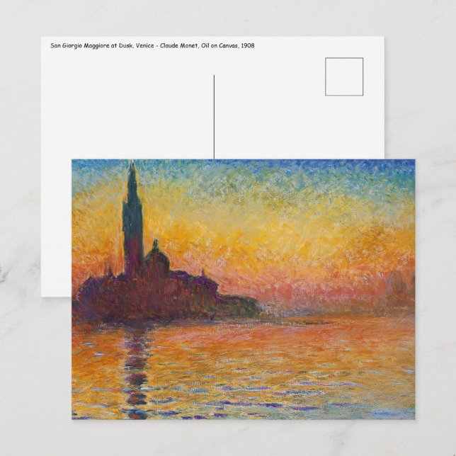 Claude Monet - San Giorgio Maggiore at Dusk Postcard (Front/Back)