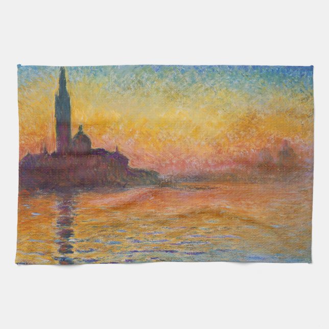 Claude Monet - San Giorgio Maggiore at Dusk Tea Towel (Horizontal)
