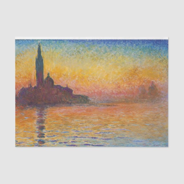Claude Monet - San Giorgio Maggiore at Dusk Tissue Paper (Front)