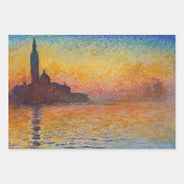 Claude Monet - San Giorgio Maggiore at Dusk Wrapping Paper Sheet (Front)