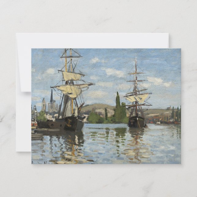 Claude Monet Ships on the Seine River Travel Art (Front)