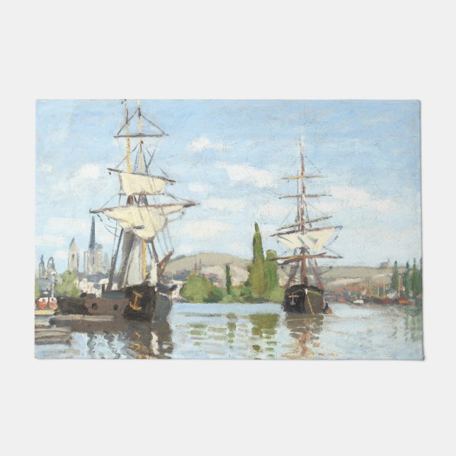 Claude Monet. Ships Riding on the Seine at Rouen Doormat (Front)