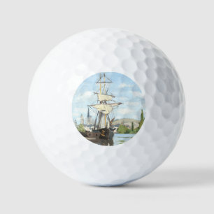 Claude Monet. Ships Riding on the Seine at Rouen Golf Balls