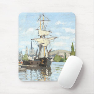 Claude Monet. Ships Riding on the Seine at Rouen Mouse Mat