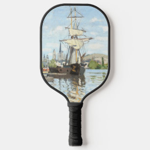 Claude Monet. Ships Riding on the Seine at Rouen Pickleball Paddle