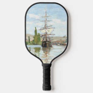 Claude Monet. Ships Riding on the Seine at Rouen Pickleball Paddle