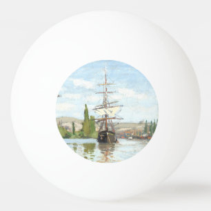 Claude Monet. Ships Riding on the Seine at Rouen Ping Pong Ball