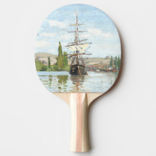 Claude Monet. Ships Riding on the Seine at Rouen Ping Pong Paddle