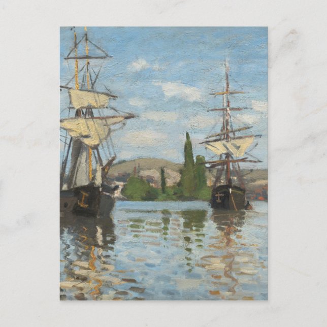 Claude Monet Ships Riding on the Seine at Rouen Postcard (Front)