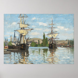 Claude Monet   Ships Riding on the Seine at Rouen Poster