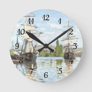 Claude Monet. Ships Riding on the Seine at Rouen Round Clock