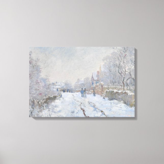 Claude Monet - Snow Scene at Argenteuil Canvas Print (Front)