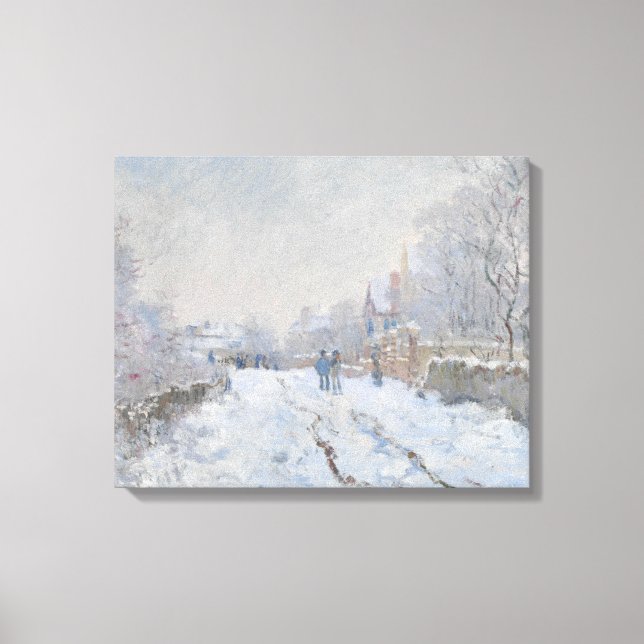 Claude Monet - Snow Scene at Argenteuil Canvas Print (Front)