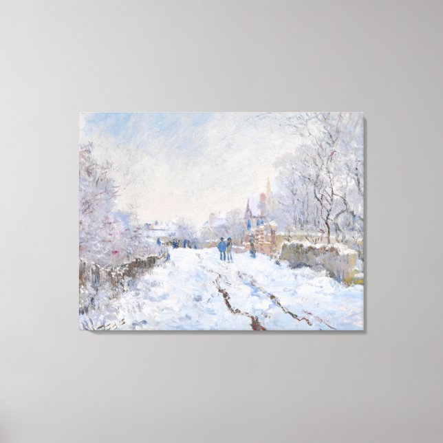 Claude Monet - Snow Scene at Argenteuil Canvas Print (Front)