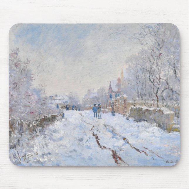 Claude Monet - Snow Scene at Argenteuil Mouse Mat (Front)