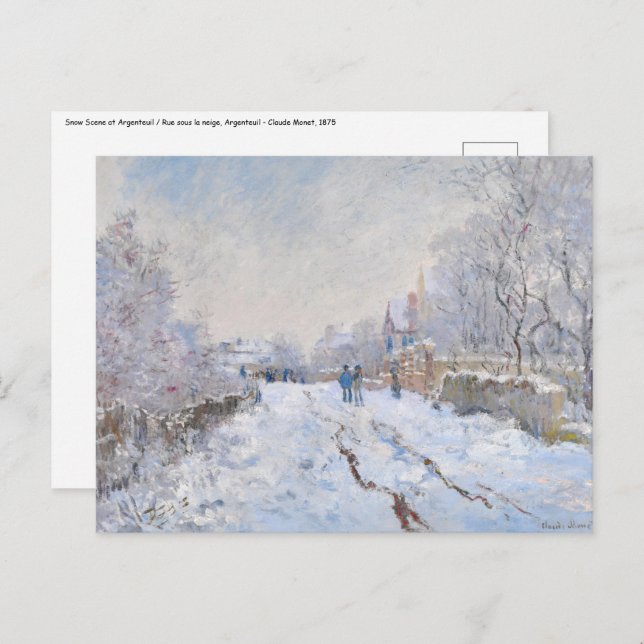 Claude Monet - Snow Scene at Argenteuil Postcard (Front/Back)