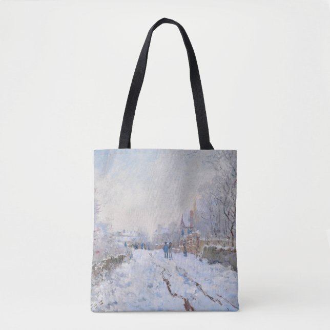 Claude Monet - Snow Scene at Argenteuil Tote Bag (Front)