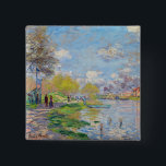 Claude Monet - Spring by the Seine 15 Cm Square Badge<br><div class="desc">Spring by the Seine - Claude Monet,  1875</div>