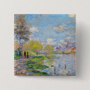 Claude Monet - Spring by the Seine 15 Cm Square Badge