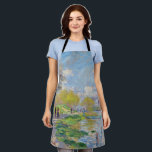 Claude Monet - Spring by the Seine Apron<br><div class="desc">Spring by the Seine - Claude Monet,  1875</div>